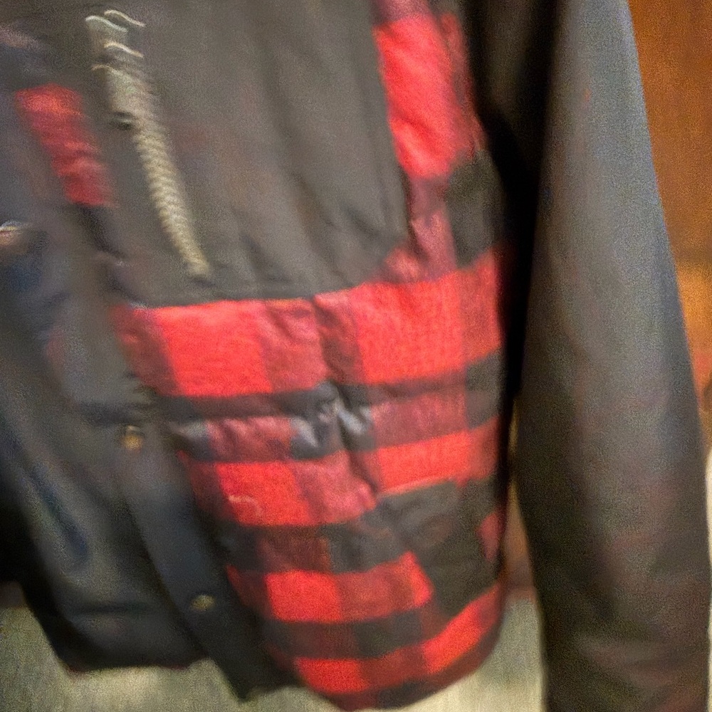 Pendleton Men's Hooded Jacket, Red & Black Plaid, Size L/G, Down Fill - Picture 2 of 10